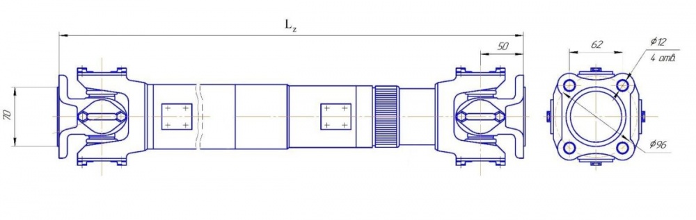 Чертеж карданного вала камаз